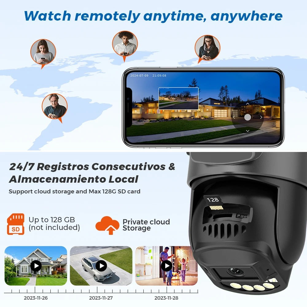 Dual-Lens 8MP/10MP HD Smart Outdoor Wi-Fi Camera – AI Auto-Tracking, Two-Way Audio, Night Vision, IP66 Waterproof