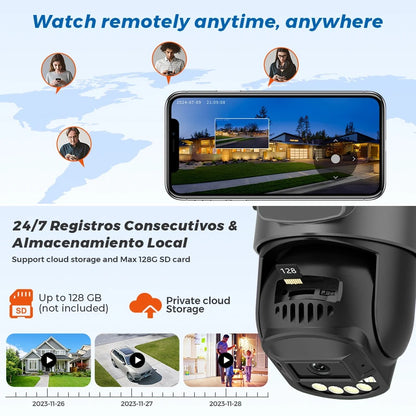 Dual-Lens 8MP/10MP HD Smart Outdoor Wi-Fi Camera – AI Auto-Tracking, Two-Way Audio, Night Vision, IP66 Waterproof